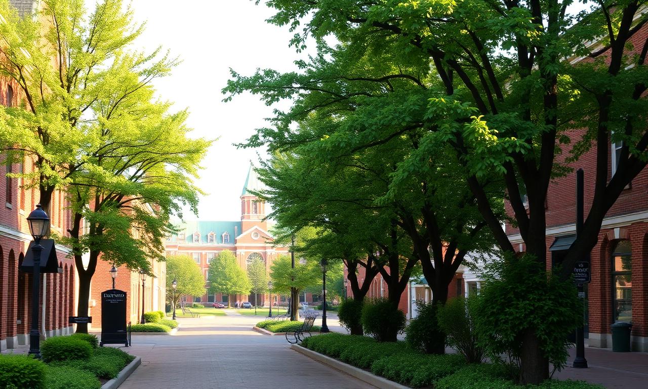 Historic Main Street and University of Delaware campus in Newark, New Castle County